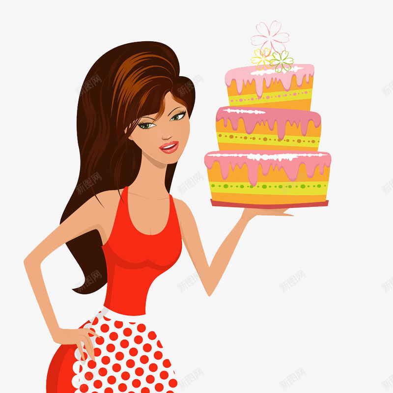 美女与蛋糕png免抠素材_88icon https://88icon.com 卡通 厨师 可爱 女人 手绘 甜点 甜点大师 生日蛋糕 糕点 美女 蛋糕