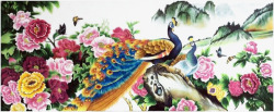 花卉孔雀背景墙图案素材
