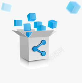 正方形盒子装有蓝色方块png免抠素材_88icon https://88icon.com 正方形盒子装有蓝色方块 蓝色