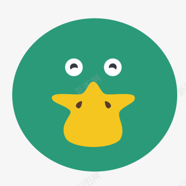大学logo卡通绿色鸭子头图标logo图标