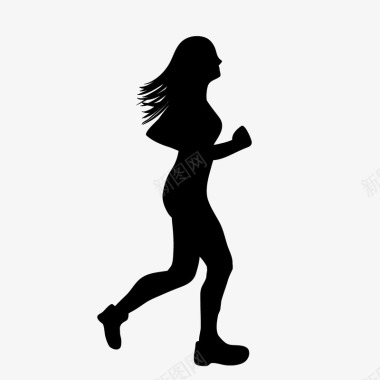 女人的帮助奔跑的女子图标图标