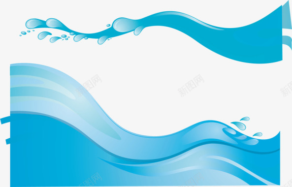 蓝色古典波浪图标图标