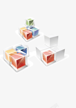 立体方块透明质感矢量图素材