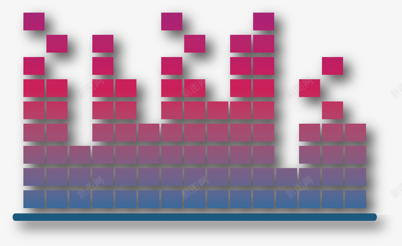 彩色方块声波图矢量图eps免抠素材_88icon https://88icon.com 声波图 声音识别 方块声波 矢量素材 音频 矢量图