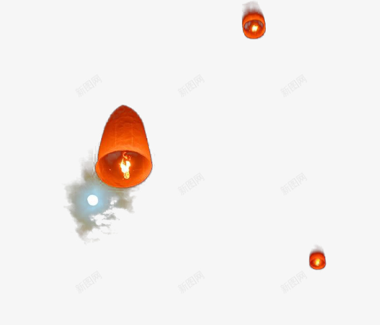 红色孔明灯png免抠素材_88icon https://88icon.com 孔明灯 月亮 火光 红色 节日