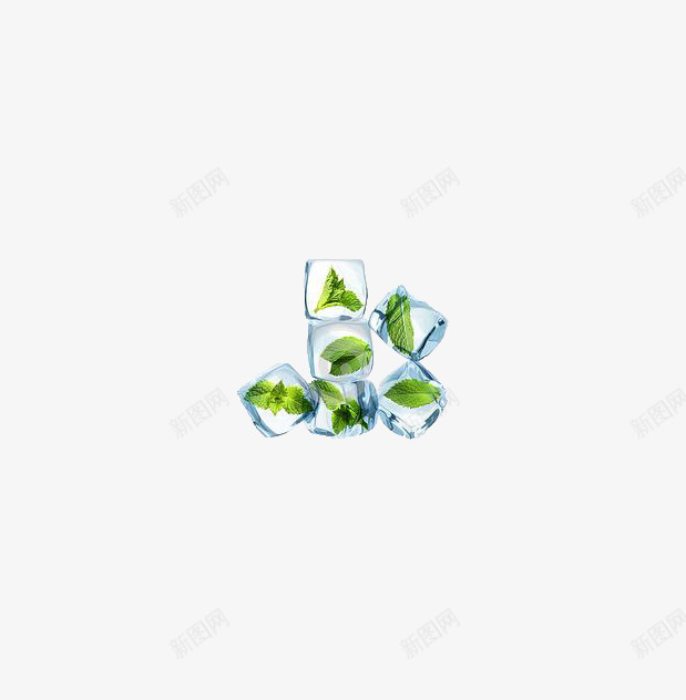 冰块与薄荷叶png免抠素材_88icon https://88icon.com 冰块 植物 薄荷