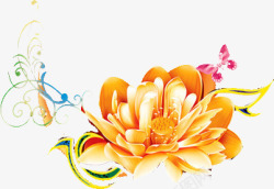 创意手绘合成质感花卉牡丹花素材