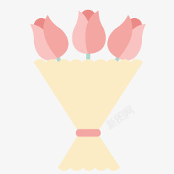 扁平化花束卡通玫瑰花花卉高清图片