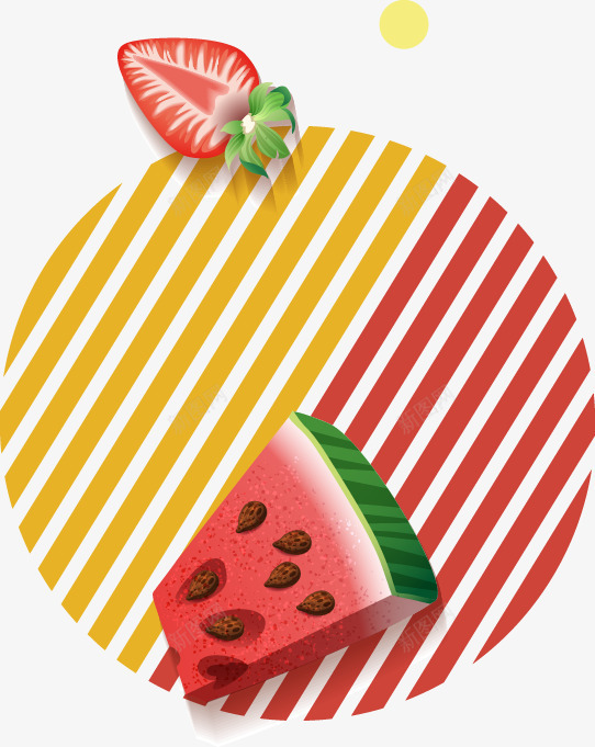 彩色竖条草莓西瓜图案png免抠素材_88icon https://88icon.com 彩色竖条 草莓 西瓜图案