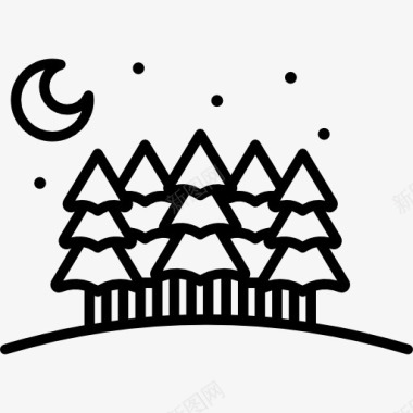 七夕月亮森林图标图标
