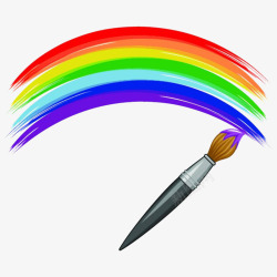 彩色彩虹笔刷素材