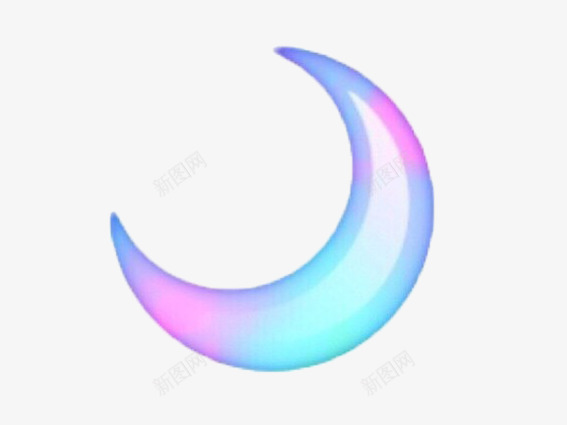 弯弯的月亮png免抠素材_88icon https://88icon.com 卡通月亮 可爱的月亮 弯月 彩色月亮
