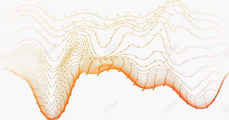 波浪线条点点橙黄色效果png免抠素材_88icon https://88icon.com 效果 橙黄色 波浪 点点 线条