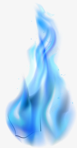 蓝色清新火焰效果元素素材