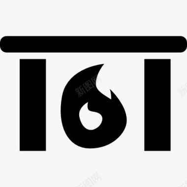 加热冲洗器壁炉用火焰加热家图标图标