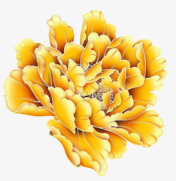 盛开的黄色牡丹花素材