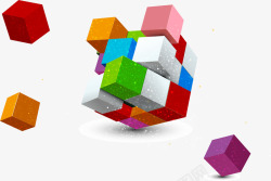 立体彩色方块矢量图素材