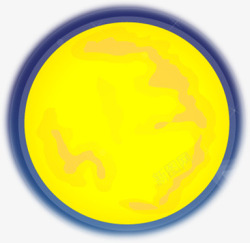 黄蓝色手绘太阳装饰素材