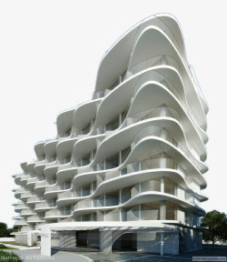 创意白色波浪形建筑素材