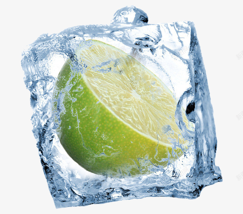 冰块创意水果png免抠素材_88icon https://88icon.com 冰块 创意 水果 青柠檬