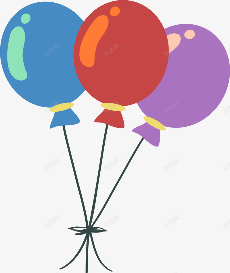 2018新年装饰气球png免抠素材_88icon https://88icon.com 2018 卡通 彩色气球 新年庆祝 装饰