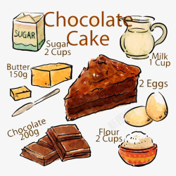 手绘巧克力蛋糕素材