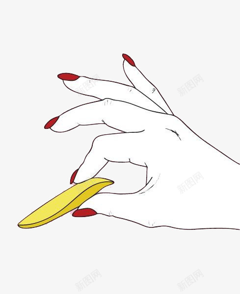 红指甲的手拿着黄色食物psd免抠素材_88icon https://88icon.com 坏女人 手控福利 手绘 特写 红指甲 酷女孩
