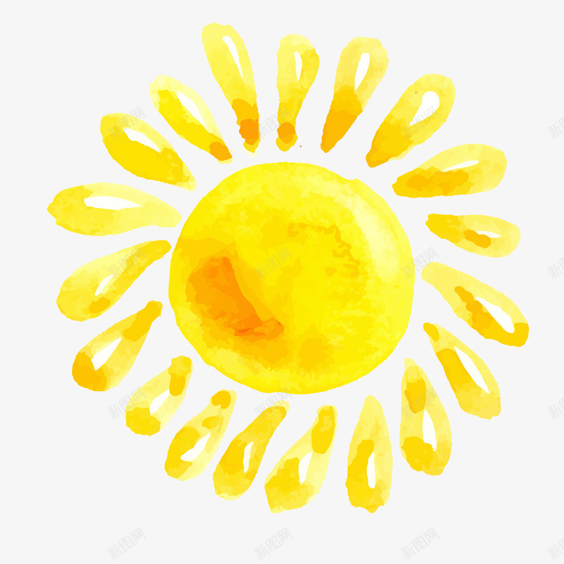 黄色太阳矢量图ai免抠素材_88icon https://88icon.com 卡通 太阳 彩绘 手绘 水彩 水粉 黄色 矢量图
