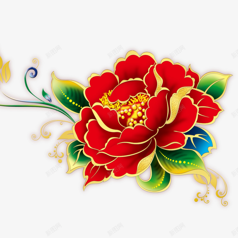 牡丹国画png免抠素材_88icon https://88icon.com 中国画 国画 国画元素 国画素材 国画花卉