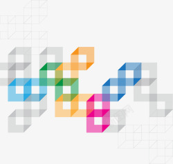 彩色立体方块元素素材