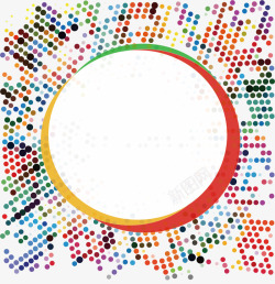 文案背景元素圆环彩色方块素材