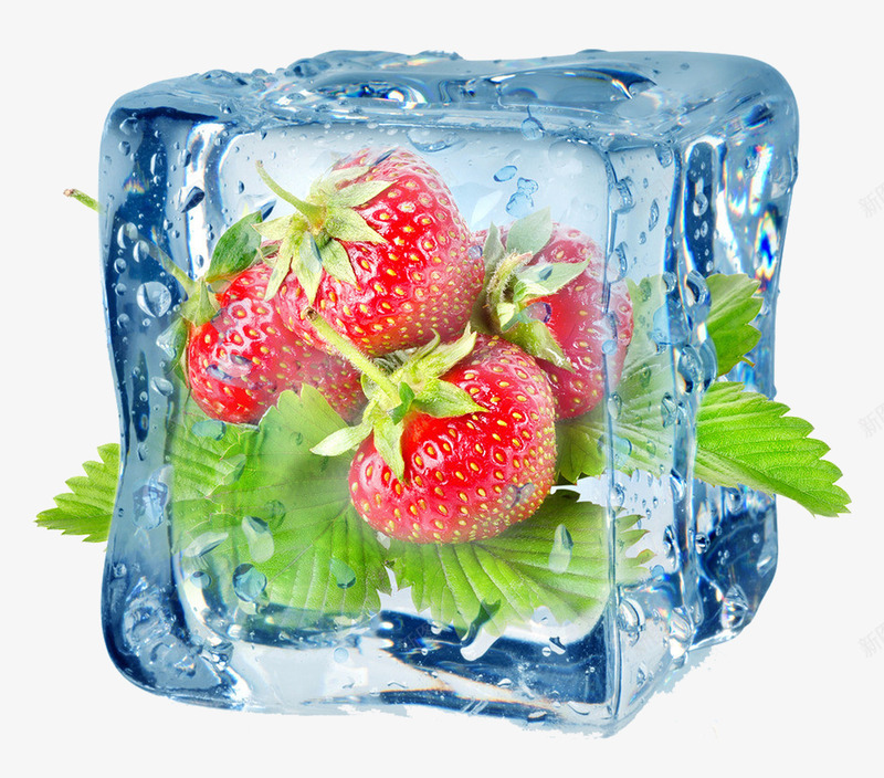 冰块创意水果png免抠素材_88icon https://88icon.com 冰块 创意 水果 草莓