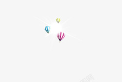 三色热气球漂浮的气球高清图片
