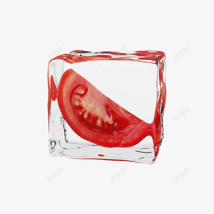 冰块里的西红柿片png免抠素材_88icon https://88icon.com 冰冻 冰块 西红柿 西红柿切片