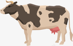 一头奶牛手绘图案素材