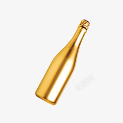 金色光泽酒瓶节日元素素材