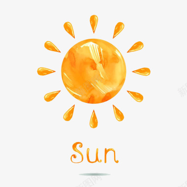 水彩太阳图标图标