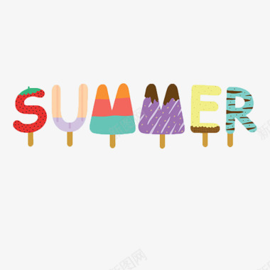 夏天summer文字图标图标