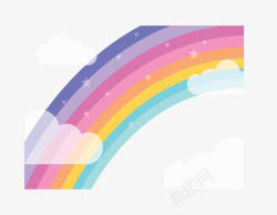 美丽云端七色彩虹矢量图素材