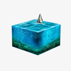 合成水河水海帆船海底世界方块模块素材