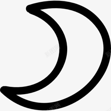 天气符号月相手绘轮廓图标图标