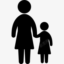 两人背影母亲和儿子的身影图标高清图片