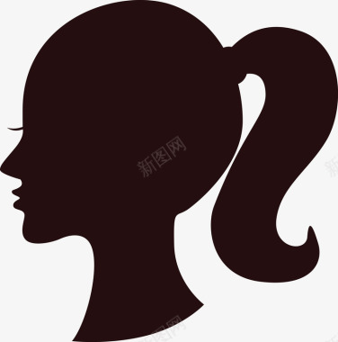女人图片扎着小辫的女人矢量图图标图标