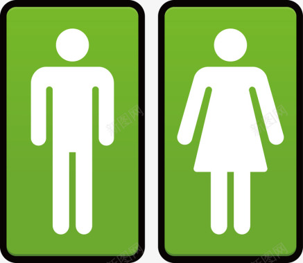 创意绿色洗手间标识图图标图标