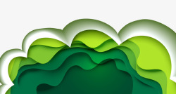 绿色波浪水彩画背景图素材
