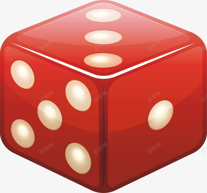 红色方块骰子矢量图eps免抠素材_88icon https://88icon.com 掷骰子 矢量素材 立方体 红色 骰子 矢量图