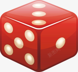 红色方块骰子矢量图素材