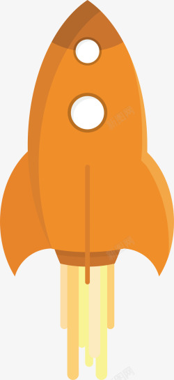 世界航天日纯色橙色火箭素材