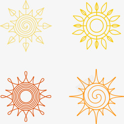 4款创意花纹太阳矢量图素材