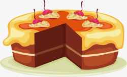 蛋黄奶糕卡通蛋糕矢量图高清图片